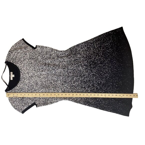 London Times Womens P Med  Black White Ombre Speckled Short Pullover Knit Dress - Picture 10 of 15